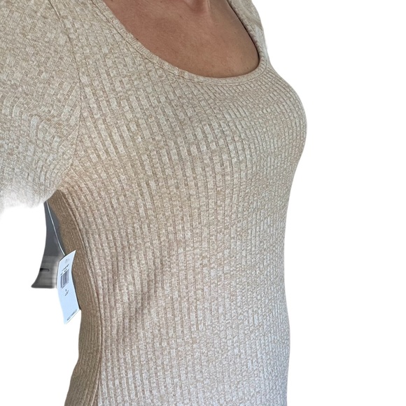 NWT! Old Navy ribbed knit fit and flare dress in color oatmeal size small tall - Picture 6 of 6